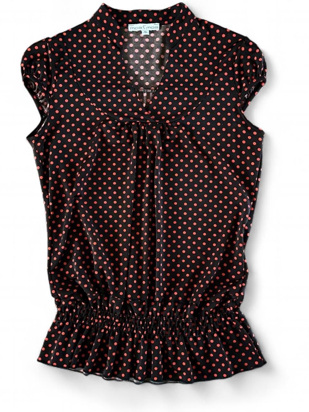 Y2K Black and Red Polka Dot Blouse